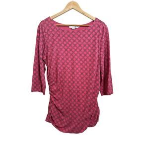 Boden Women's Pink Polka Dot 3/4 Sleeve Casual Blouse Size 16